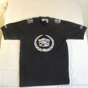 Vintage Cadillac Racing Jersey Mens Large  Black Short Sleeve Crewneck  Casual